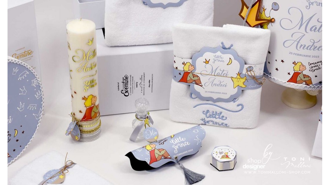 Trusou de botez cu broderie personalizata pentru baieti, Micul print, Le petit prince  26